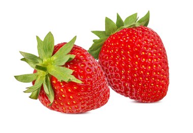 Çilek beyaz arkaplanda izole edildi