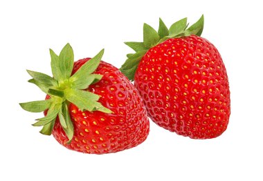 Çilek beyaz arkaplanda izole edildi