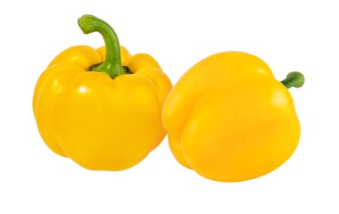 İzole sarı biber. Kırpma yolu ile.