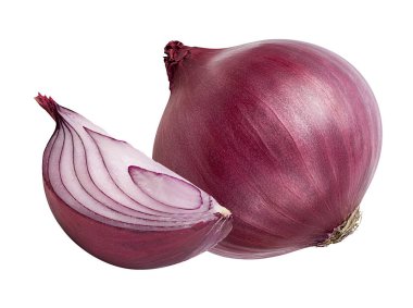 beyaz arkaplanda izole edilmiş mor soğan.