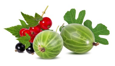 Bektaşi üzümü ve üzümü beyaz arkaplanda izole edilmiş.