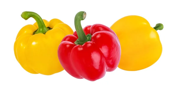 Red Yellow Peppers Isolated Clipping Path — Stock Photo, Image