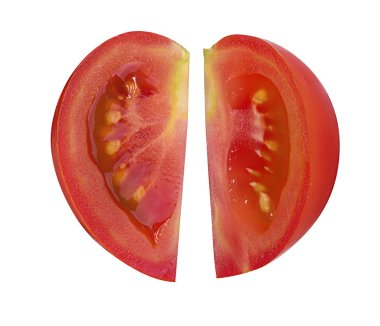 Beyaz arkaplanda izole edilmiş domates