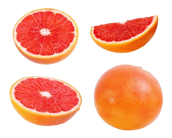 Fehér Alapon Izolált Grapefruit — Stock Fotó