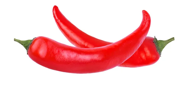 Hot Chili Pepers Geïsoleerd Witte Achtergrond — Stockfoto