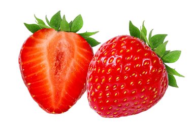 Çilek beyaz arkaplanda izole edildi