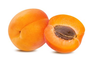 Kayısı beyaz arkaplanda izole edildi