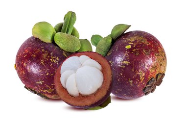 Mangosteen beyaz arka planda izole
