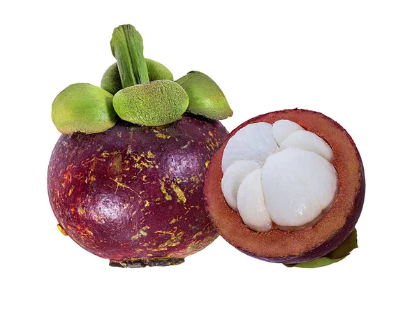 被白色背景隔离的Mangosteen — 图库照片