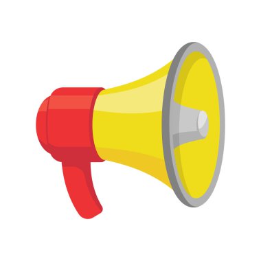 Düz şekilde renkli hoparlör vektör ikonu. Duyurular, haberler, halka açık mesajlar ve dijital reklam içerikleri için kullanışlı. Pankartlarda, pazarlamada, uyarılarda ve sosyal medya iletişiminde mükemmel.