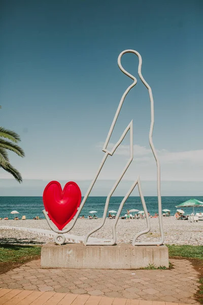 Denkmal am Strand, Batumi, Georgien lizenzfreie Stockfotos