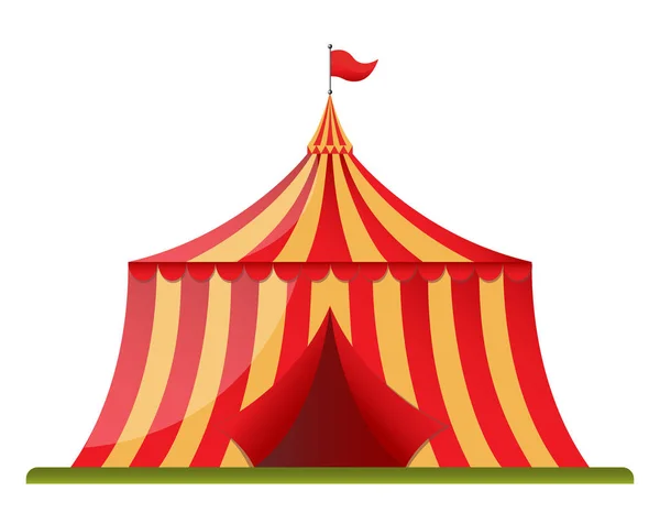 Цирковая винтажная палатка в плоском стиле . — стоковый вектор