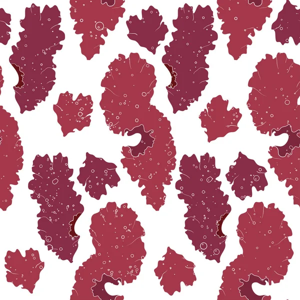 Sömlöst mönster med porphyra tång. Röda alger. Ätbara alger. Vektor handritad illustration. — Stock vektor