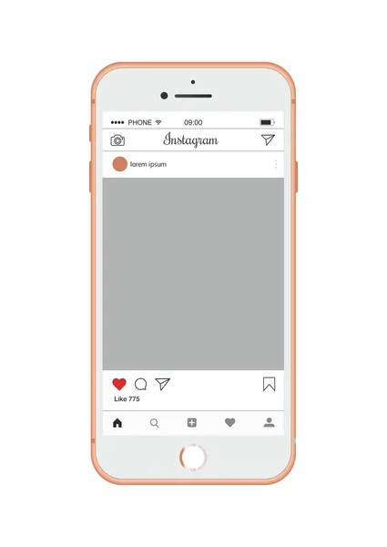 Instagram Amostra Telefone Modelo Vetor Insta Smartphone — Fotografia de Stock