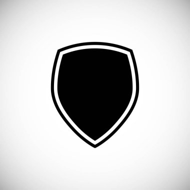 Kalkan vektör simgesi. Güvenlik rozeti çelik simgesi