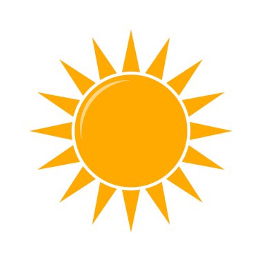 Hava tahmini simgesi, vektör. Güneşli hava