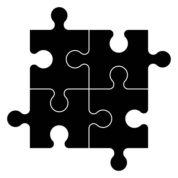 4 枚のジグソー パズルを解決 ストックベクター C Pyty