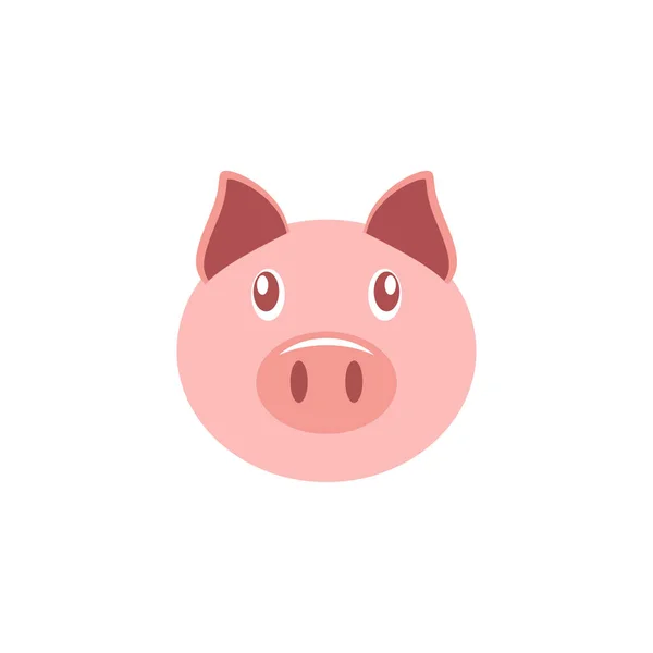 Cartoon pig face vector illustration