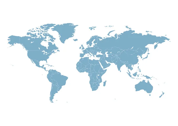 Vector del mapa del mundo sobre fondo blanco — Vector de stock