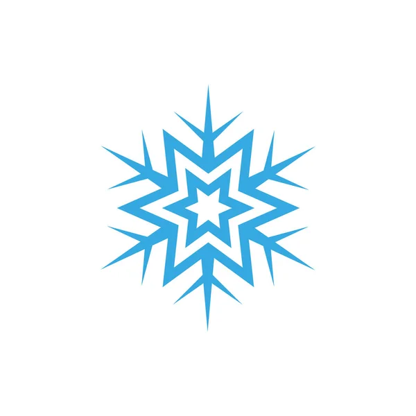 Snowflake vektor ikon. Kék hópehely fehér alapon — Stock Vector