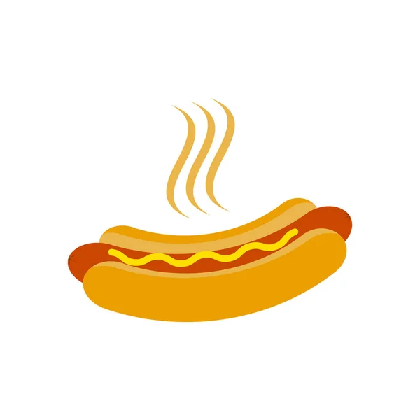 Hotdog simgesi vektör illüstrasyon. Sosisli sembolü illüstrasyon