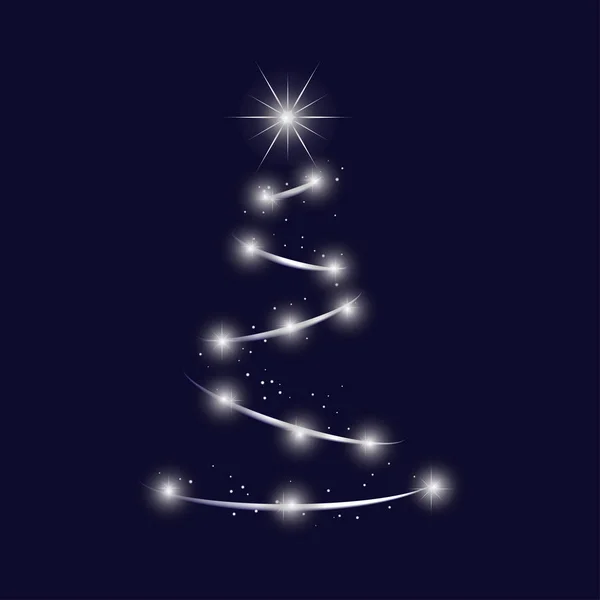 Вектор ялинки. Різдвяний синій фон з деревом — стоковий вектор