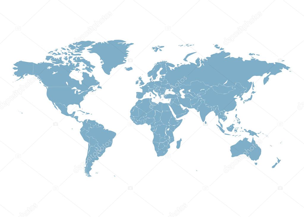 World map vector on white background