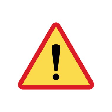 İşaret tehlikesi, uyarı, dikkat beyaz arka planda izole. Vektör çizimi