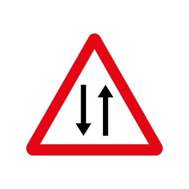 Vektör yol işareti iki yönlü trafik. Vektör çizimi
