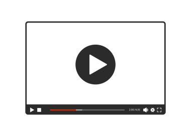 Siyah ve beyaz, vektör web video oynatıcı