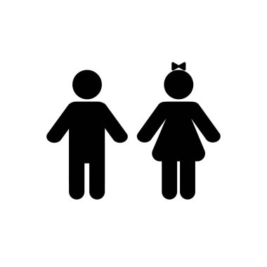 Beyaz arka planda yalıtılmış çocuk vektör simgesi