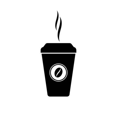 Sıcak kahve fincanı vektör simgesi beyaz arka plan üzerinde izole