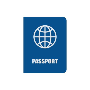 Beyaz arka planda yalıtılmış pasaport vektör simgesi