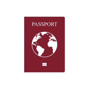 Beyaz arka planda yalıtılmış pasaport vektör simgesi