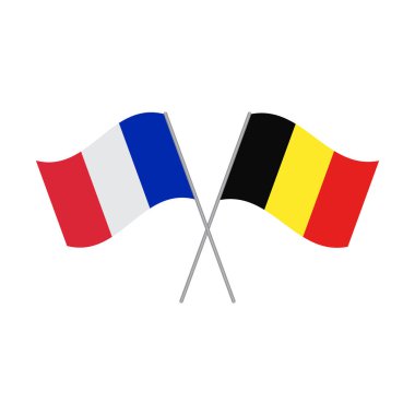 Fransa ve Almanya beyaz arka planda izole vektör bayrakları