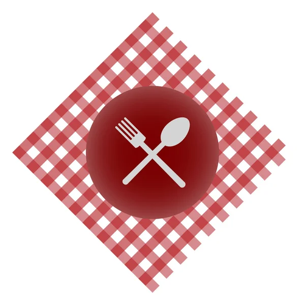 Piatto piatto vettoriale su stoffa rossa a quadri — Vettoriale Stock