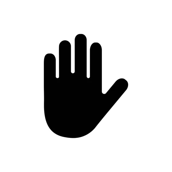 Black silhouette hand isolated on white background. Vector illustration — Stock Vector