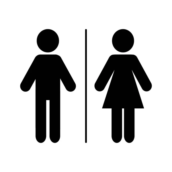 Icono de signo de WC. Símbolo de inodoro aislado sobre fondo blanco. Ilustración vectorial — Vector de stock