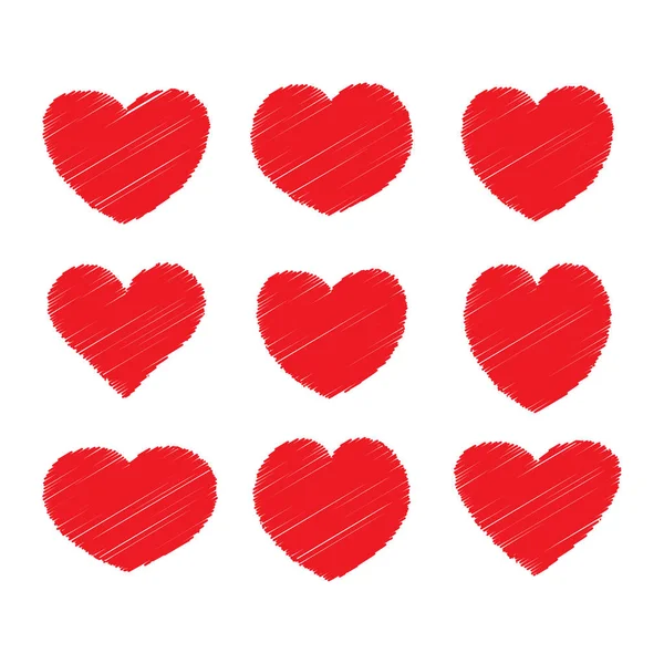 Corazón icono conjunto vector aislado sobre fondo blanco — Vector de stock