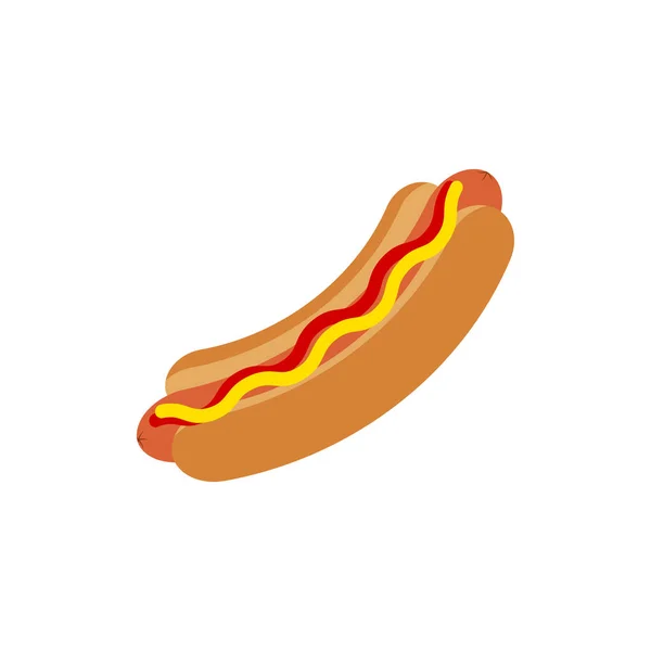 Hotdog icono de vector. Perro caliente plana vector icono — Vector de stock