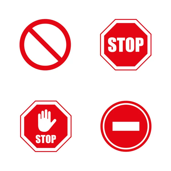 Stop signs vector isolated on white background — Stock Vector