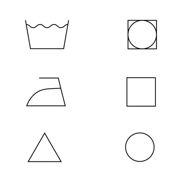 Wäschesymbole Vektor isoliert auf weißem Hintergrund — Stockvektor
