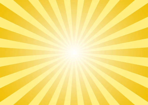 노란 태양 광선이 배경을 이루고 있다. 벡터 일러스트 — 스톡 벡터