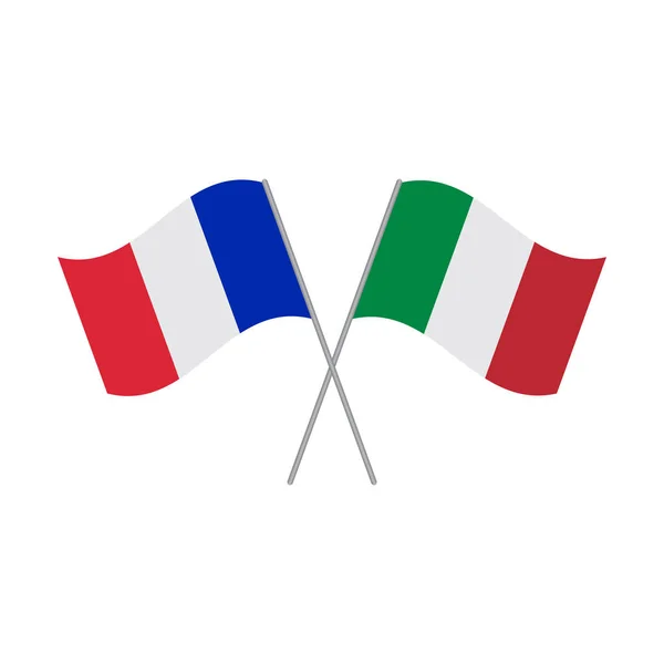 Francia e Italia bandiere vettoriali isolate su sfondo bianco — Vettoriale Stock