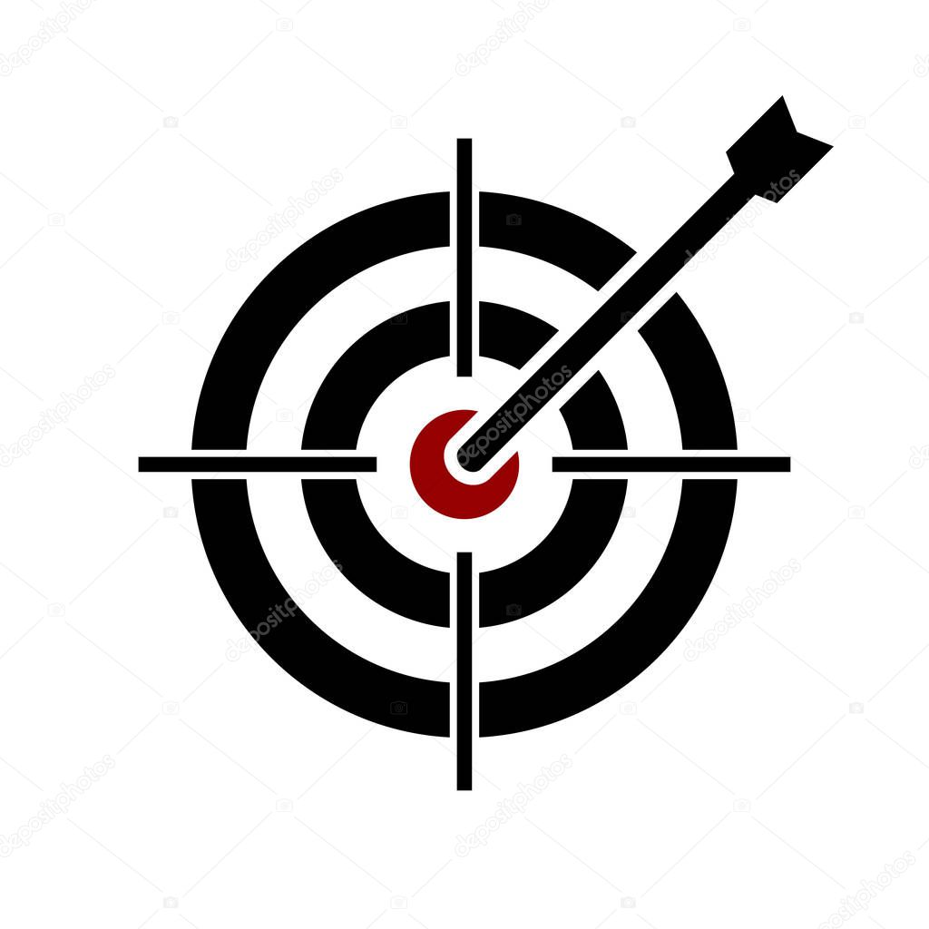 Shooting target vector isolated on white background