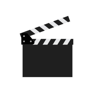 Clapper kart vektör simgesi beyaz arka planda yalıtılmış