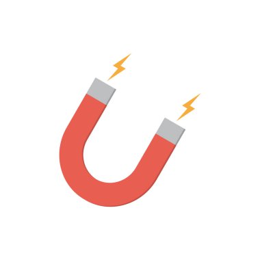 Beyaz arka planda yalıtılmış mıknatıs vektör simgesi