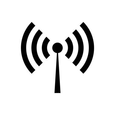 Wifi simgesi. Beyaz arka planda yalıtılmış anten vektör simgesi