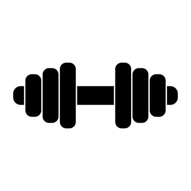 Beyaz arka planda yalıtılmış Barbell simgesi vektörü