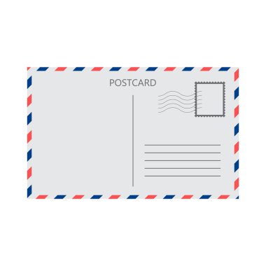 Beyaz arka planda izole edilmiş kartpostal vektörü